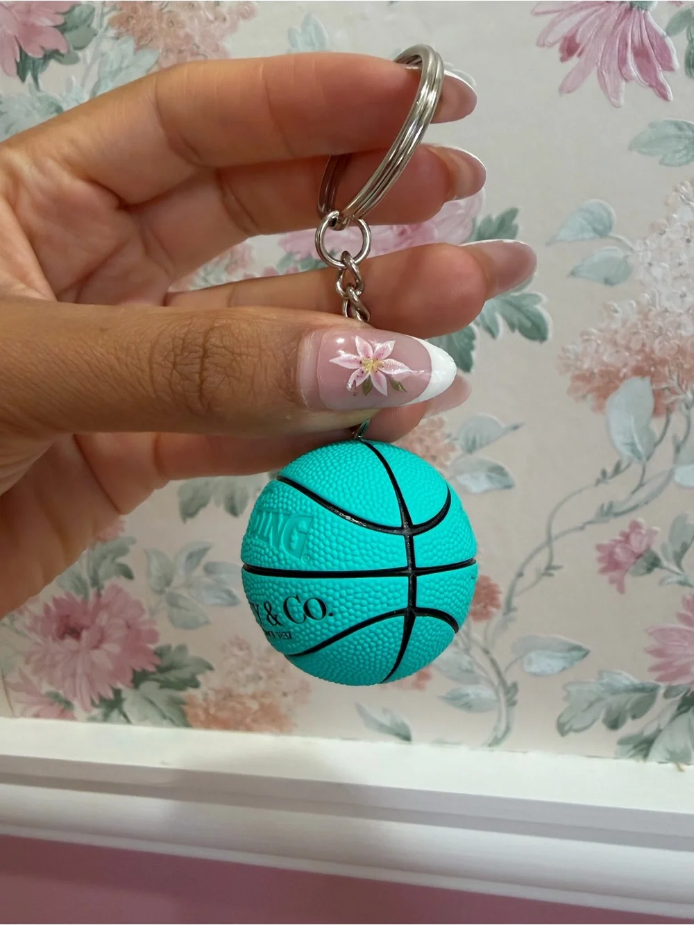 Tiffany & Co. Mini Basketball Keychain in Tiffany Blue and Silver